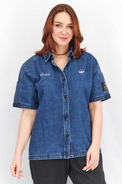 Ayollar sport kiyimlari, qisqa yengli jinsi Polo, ko'k