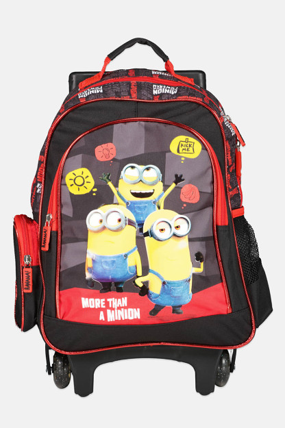Kids Boy Minions The Rise of GRU aravachasi sumkasi, 29 x 40 x 13 sm, qora/qizil