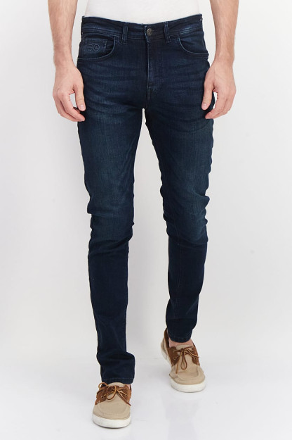 Oddiy ko'k kesilgan erkaklar cho'zilmaydigan Denim