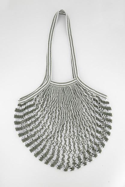 Ayollar uchun to'rli xarid qilish sumkalari, 39 x 28 x 2 sm, yashil va oq