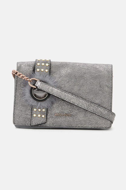 Ayollar uchun metall debriyaj sumkasi, 15v x 20l x 5W, kumushrang kulrang
