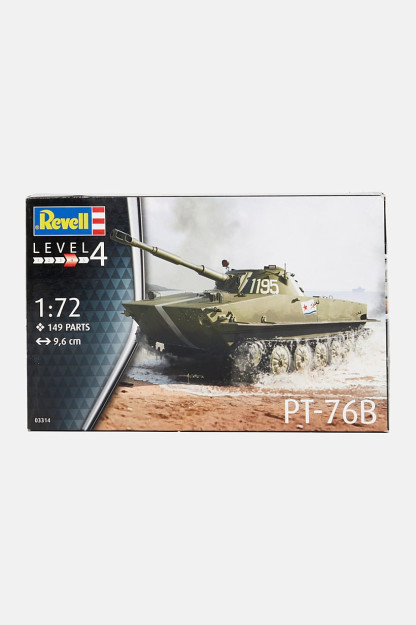 Kids Revell PT-76B 172 o'lchovli plastik suzuvchi tank modellari to'plami, bo'yalmagan, aralash zaytun