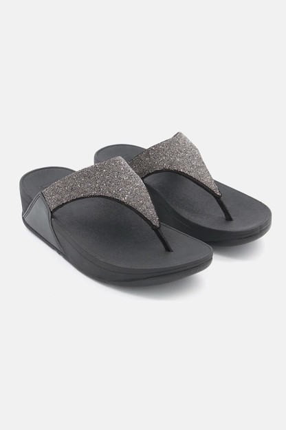 Lulu ayollar ochiq oyoqli slip sandallari, qora