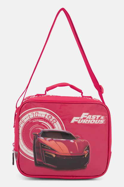 Kids Boy bosilgan tushlik qutisi, 19v x 23l x 12W sm, qizil