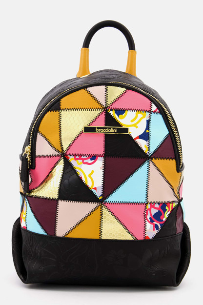 Mavhum bosma ayollar ryukzaki, 23l x 32v X 16w sm, qora kombinatsiyalangan
