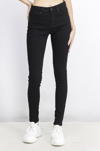 Женские джинсы Skinny Fit со шлевками для ремня, черные