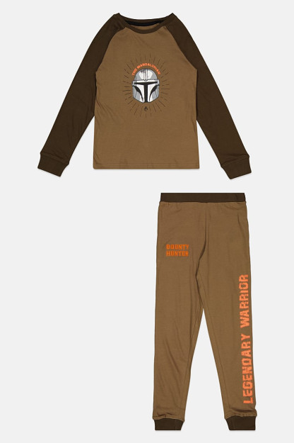 Kids Boy 2 qismli pijama to'plami, yuqori va pastki, zaytun