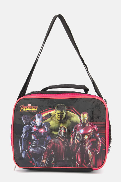 Avengers Infinity War tushlik sumkasi, 24l x 19v X 9w sm, qizil kombinatsiyalangan
