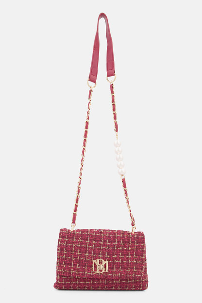 Ayollar uchun teksturali qo'l sumkasi, 16v x 24l x 5W sm, Bordo