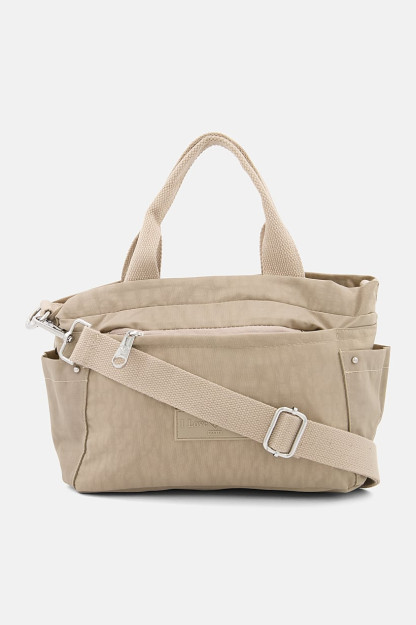 Brend logotipi tushirilgan ayollar uchun elkama-sumka, 20V X 28l x 14W sm, bej