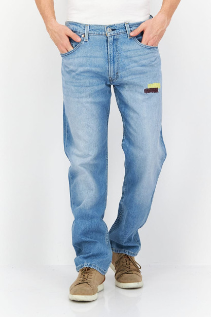 Oddiy kesilgan erkaklar uchun engil elastik Denim, ko'k