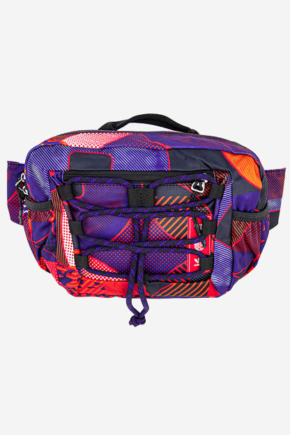 Ayollar uchun teksturali bel sumkasi 16V x 27l x 10W sm, qizil, ko'k va qora