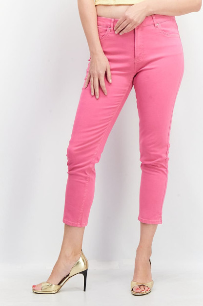Pushti rangdagi ayollar uchun qattiq qattiq elastik Denim