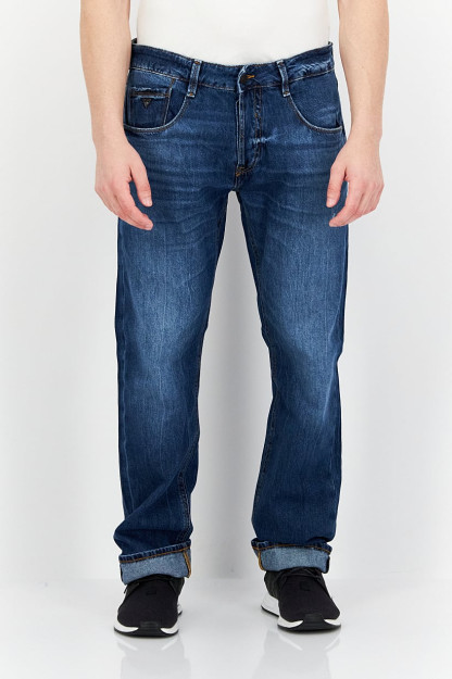 Slim Fit erkaklar jinsi, yuvilganda cho'zilmaydi, ko'k