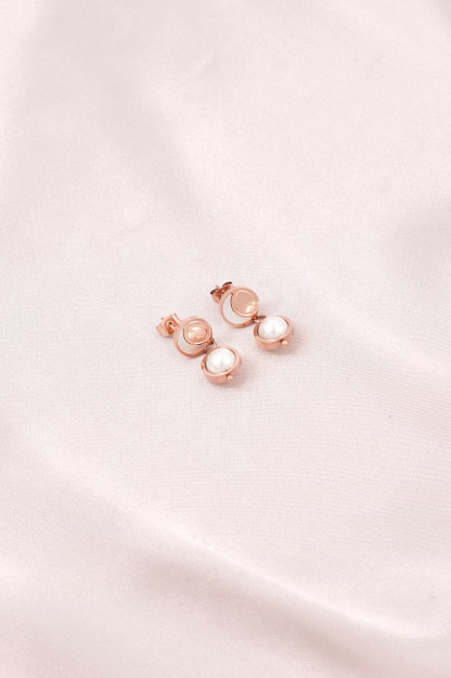 Ayollar moda sirg'alari CIJLE0001103 Qamar, bronza, oltin