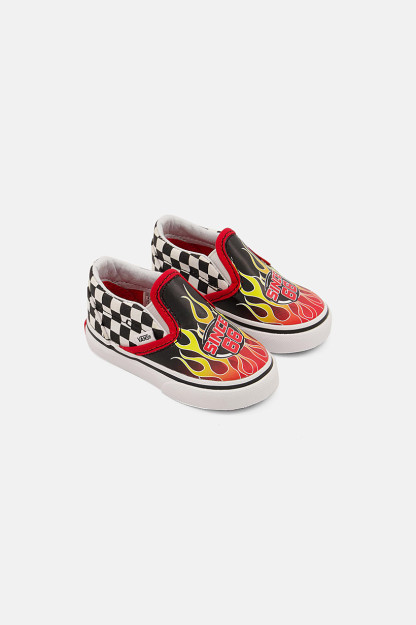 Kichkintoylar uchun klassik konkida uchish slip-onlari, oq kombinatsiyalangan