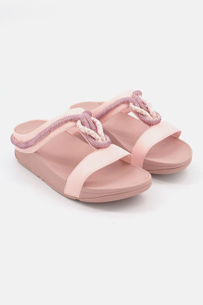 Женские босоножки-слипоны Fino Crystal Cord, розовые