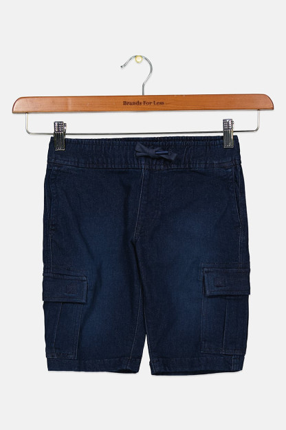 O'g'il bolalar uchun teksturali Denim yuk shimlari, to'q ko'k