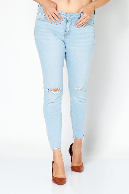 Женские джинсы Skinny Fit Rip Wash из эластичной джинсовой ткани, синие