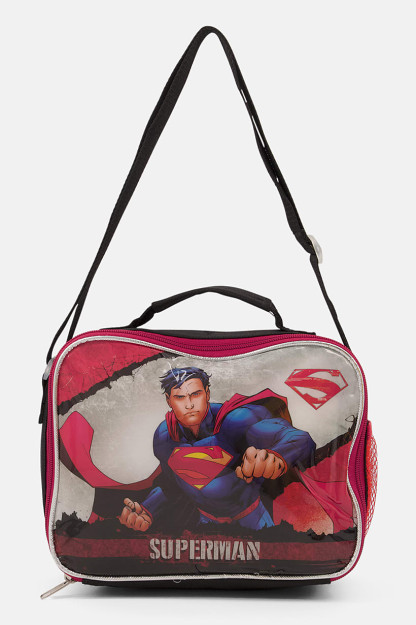 Сумка для ланча Kids Boy Superhero, 23 Д х 18 В х 9 Ш см, черная комбинированная