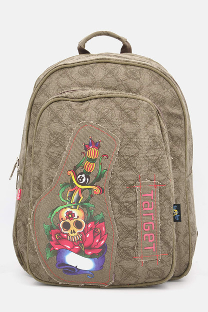 Qizlar uchun grafik bosma bolalar ryukzaklari, 44H x 35l X 15W sm, xaki