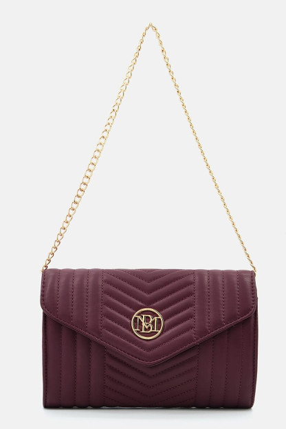 Brend logotipi tushirilgan ayollar uchun elkama-sumka, 23 L x 4 W x 16 H sm, sharob