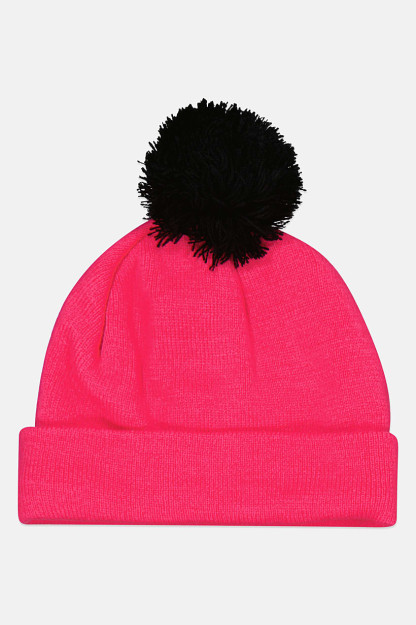 Bolalar uchun trikotaj Beanie qizlar uchun pushti / qora