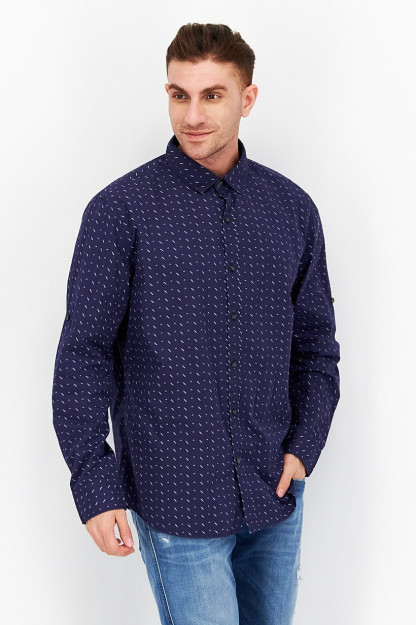 Erkaklar uchun oddiy Fit Slim Fit uzun yengli Chambray ko'ylak, ko'k