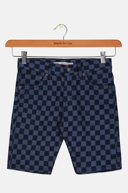 Kids Boy 502 jinsi shashka bosma shortilar, ko'k
