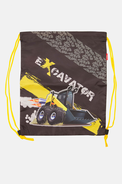Ekskavator 32 L x 38 H sm erkaklar sport sumkasi, qora / sariq