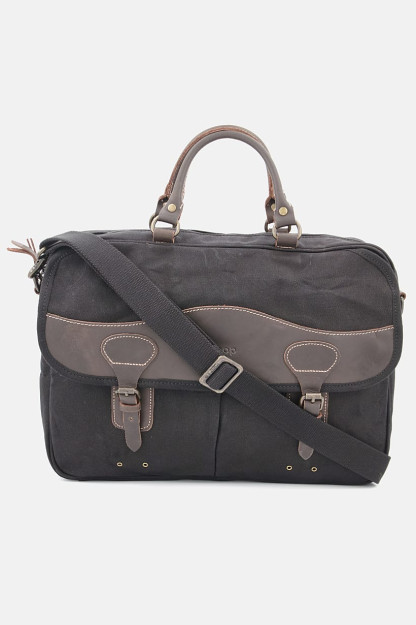 Erkaklar uchun klassik kanvas messenjer sumkasi 43 L X 31 H X 9 W sm, qora