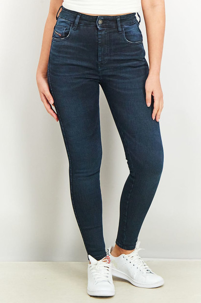 Женские джинсы Slandy Super Skinny из эластичного денима темно-синего цвета
