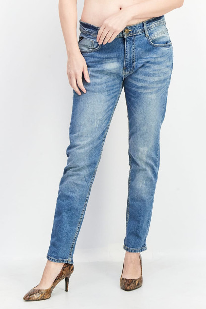 Женские джинсы Slim Fit, не растягивающиеся при стирке, светло-голубые