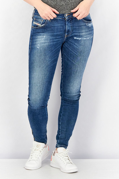 Женские джинсы Slandy Super Skinny из эластичного денима синего цвета