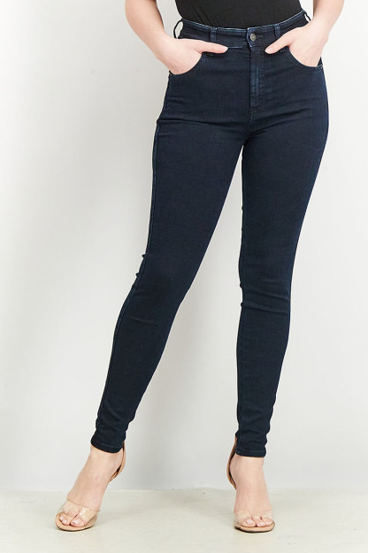 Slandy super Skinny ayollar uchun cho'zilgan jinsi jinsi shimlar, to'q ko'k