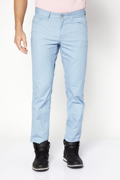 Мужские брюки Parker Slim Fit из плотного хлопка, пыльно-синего цвета