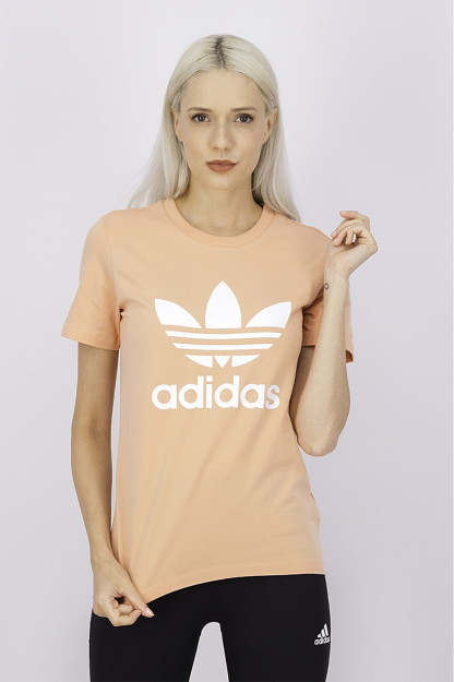 Женская спортивная одежда Fit Training Trefoil Tee, розовая