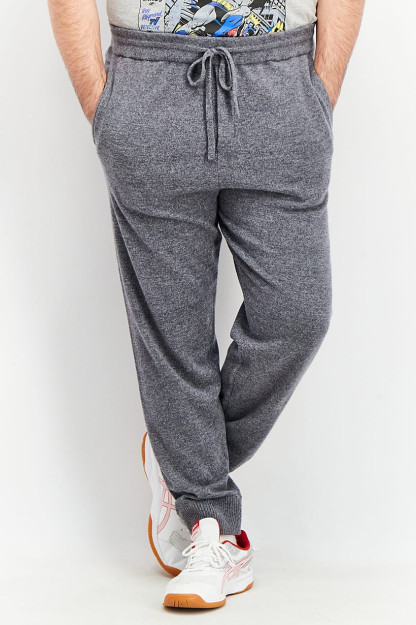 Erkaklar uchun oddiy kesilgan Heather kaşmir jogger shimlari, kulrang