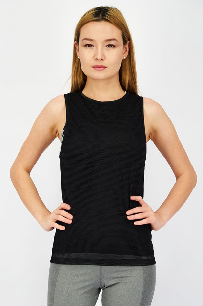 Fit Performance Tank top ayollar sport kiyimlari, qora