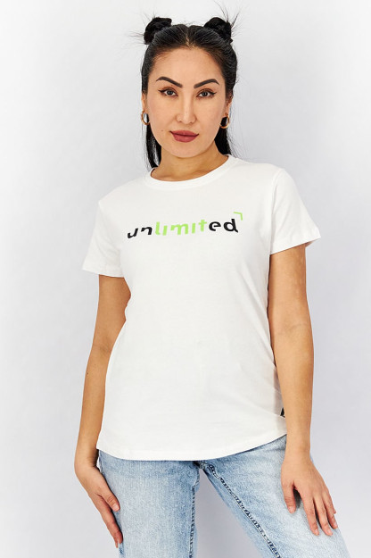 Ayollar uchun Active Top qisqa yengli sport kiyimlari, oq