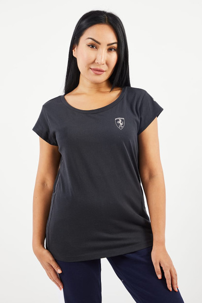 Fit Ferrari Small Shield top ayollar sport kiyimlari, qora