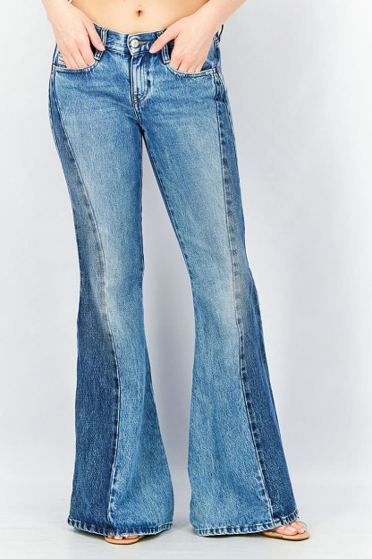 Женские расклешенные джинсы D Ferenz Bootcut с низкой талией, синие