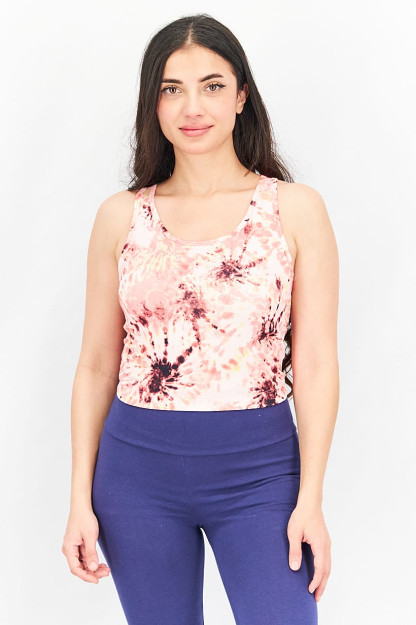 Ayollar uchun sport kiyimlari, Tie-Dye yengsiz ustki kiyim, shaftoli berry