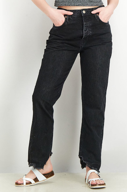 Cho'zilmaydigan Denim ayollar yigit jinsi shimlari, qora