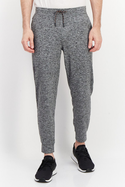 Heather Jogger erkaklar yugurish shimlari oddiy kesilgan, kulrang / qora