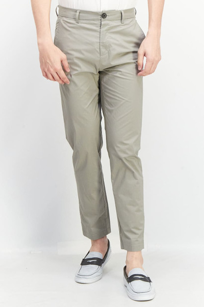 Xyuston Fit erkaklar uchun tekis rangli chinos, kulrang