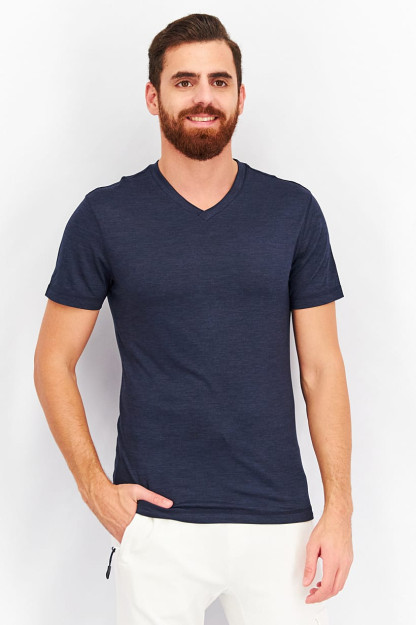 Basic Active erkaklar uchun qisqa yengli sport futbolkasi, dengiz floti Heather
