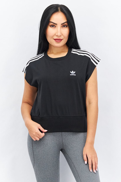 Ayollar uchun yengsiz sport tepasi, qora / oq