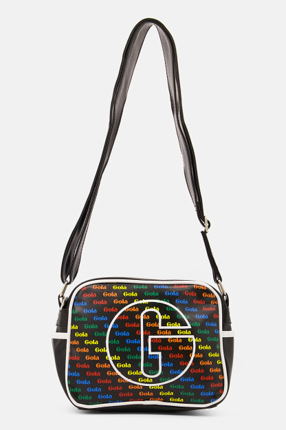 Brend logotipi tushirilgan ayollar uchun elkama-sumka, 23l x 17v X 5W sm, qora kombinatsiyalangan