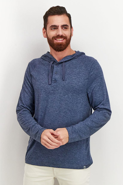Мужская спортивная одежда Fit Brush Jersey Толстовка с капюшоном, темно-синий Вереск